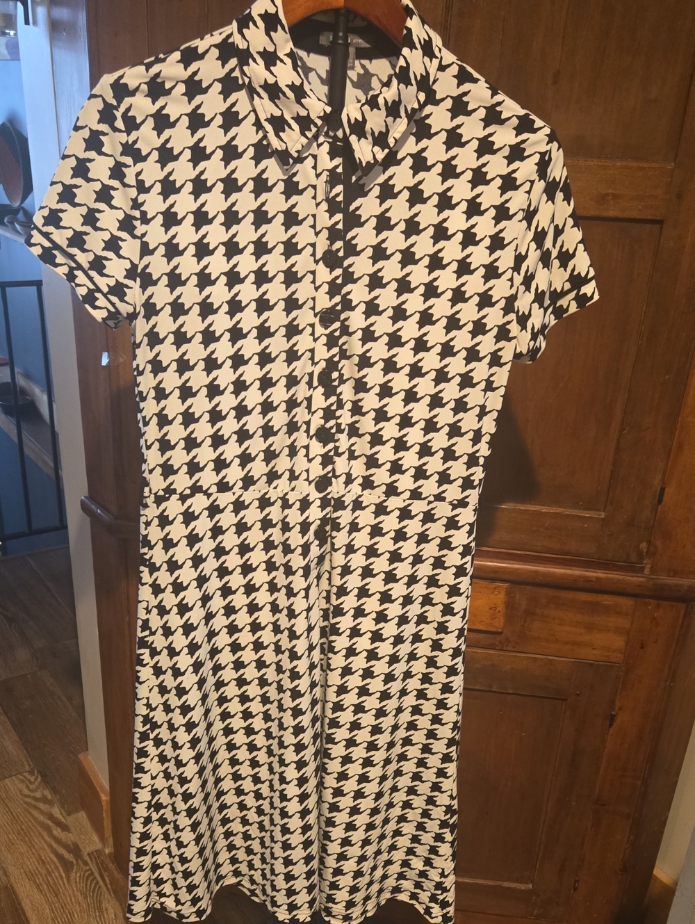 Apt. 9 Black & White Houndstooth Short-Sleeve Dress